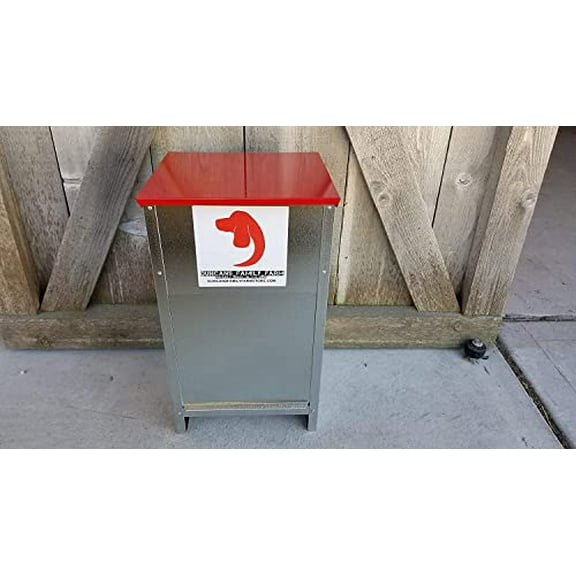 Duncan's Dog Feeder - Galvanized Metal Pet Food Station for Outdoor or Indoor Use - Automatic Gravity Self Feeding Dispenser for Small, Medium, and Large Breeds - Holds 25 Pounds of Dry Kibble