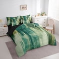 thumbnail image 3 of Manfei Green Fulit Ink 7-Piece Twin Bedding Sets,Vintage Sbatrsct Striped Bedding Comforter Set,Green Lines Sheet Sets For Adult,Microfiber Bedroom Decor Reversible, 3 of 8