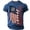 AB340 Blue, variant on Mens Patriotic T-Shirts America Flag Print Short Sleeve Crew Neck Tops Breathable Man 4th Of July Celebration 250 Years Anniversary T-Shirts Dark Green Size L