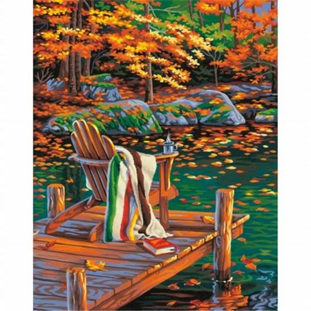 UPC: 0088677914684 | Paint Works Paint By Number Kit 14 X11 -Golden Pond  Pk 2  Dimensions