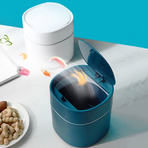 Organizador Mini cubo de basura para basuraalmacenamiento de mesa de café (solapa azul marino) Ndcxsfigh Nuevos Originales