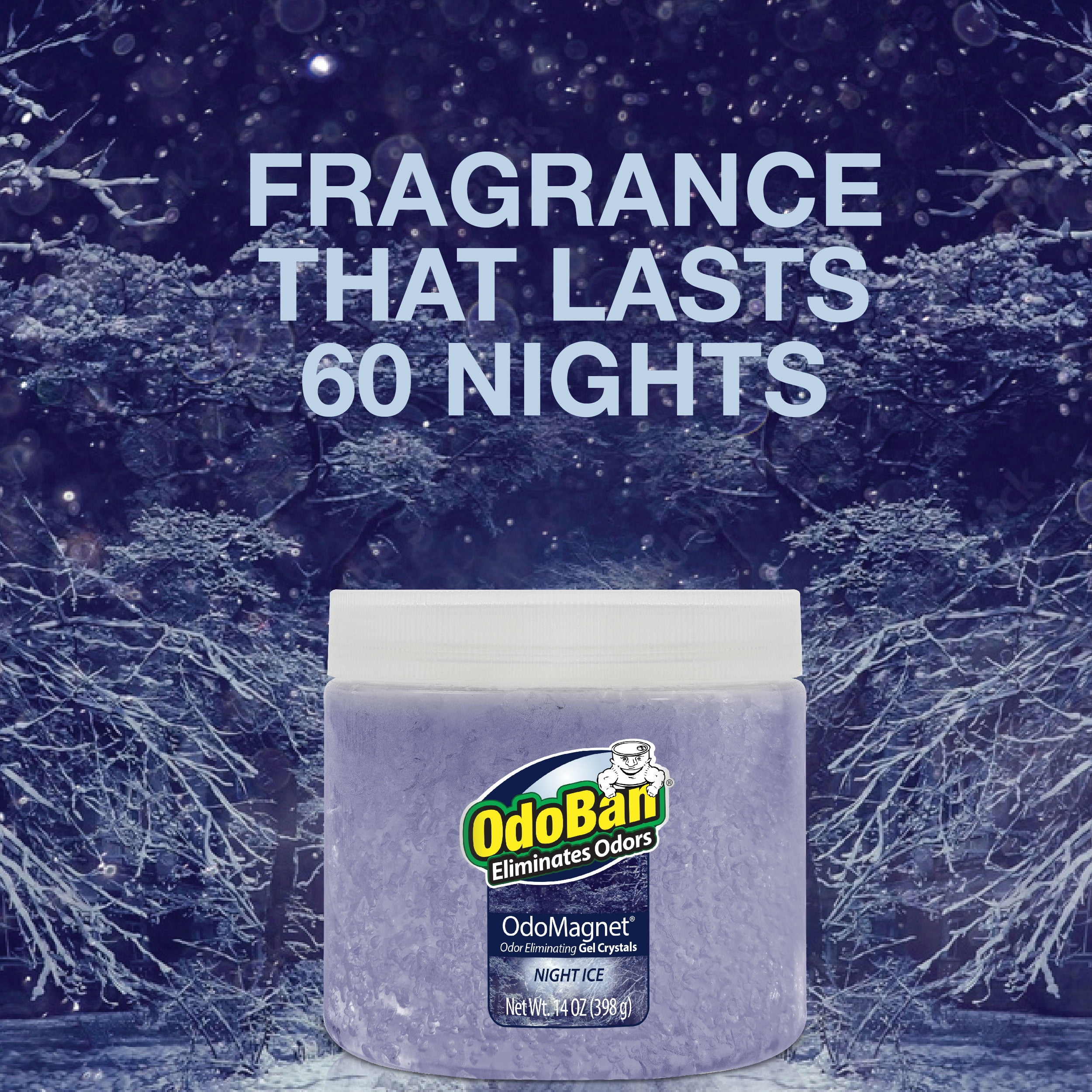 OdoBan OdoMagnet Odor Eliminator Gel Crystals, 14 Ounce 12-Pack, Night Ice Scent