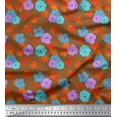 thumbnail image 1 of Soimoi Silk Fabric Leaves & Floral Clip Art Printed Craft Fabric by the Yard 42 Inch Wide, 1 of 3