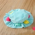thumbnail image 3 of Infant Girls Three-piece Bathing Suit  Flower Halter Neck Swimming Tops  Bottoms and Sun Protection Cap, 3 of 7