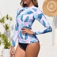 thumbnail image 4 of Swim Suits for Women 2025 Athletic Two Piece Swimsuits with Bottom Long Sleeve Swimsuit Sports Surfing Swimwear Bathing Suits with Zipper, 4 of 7