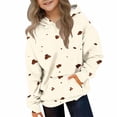 thumbnail image 5 of PiGOGI Children Cow Pattern Hooded Pullover Long Sleeve Sweatshirt Cute Animal Print Hoodie with Pocket for Girls Boys Multicolor 13-14 Years, 5 of 6