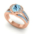 thumbnail image 2 of 2.35 Ct Latest Oval Cut Aquamarine & Blue Topaz Gemstone Bridal Ring for Ladies Solid 18K Rose Gold Size 3.5 by Diamond-Capitals, 2 of 8