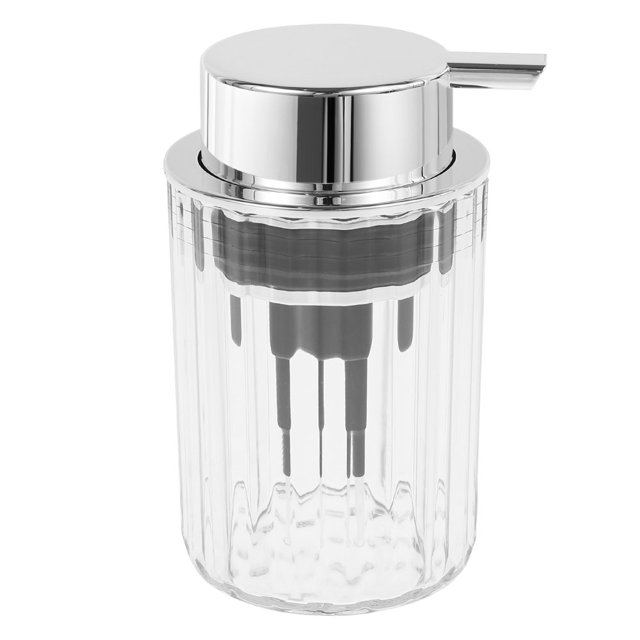 CHUANK Foaming Hand Soap Dispenser Bathroom Soap Dispenser or Lotion Dispenser for Kitchen Refillable Clear Glass Soap Dispenser with Large Pump (Clear-Foaming) for Essential Oil Shampoo