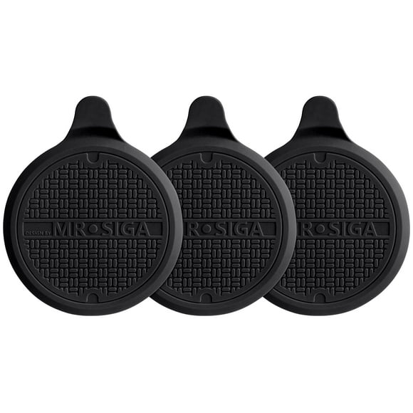 Tapón de desagüe MR.SIGA, silicona, 5,1 cm de diámetro, negro, paquete de 3