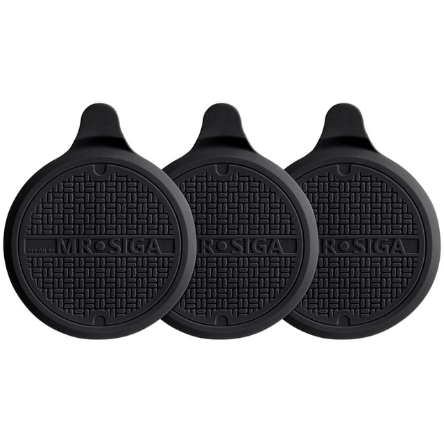 Tapón de desagüe MR.SIGA, silicona, 5,1 cm de diámetro, negro, paquete de 3