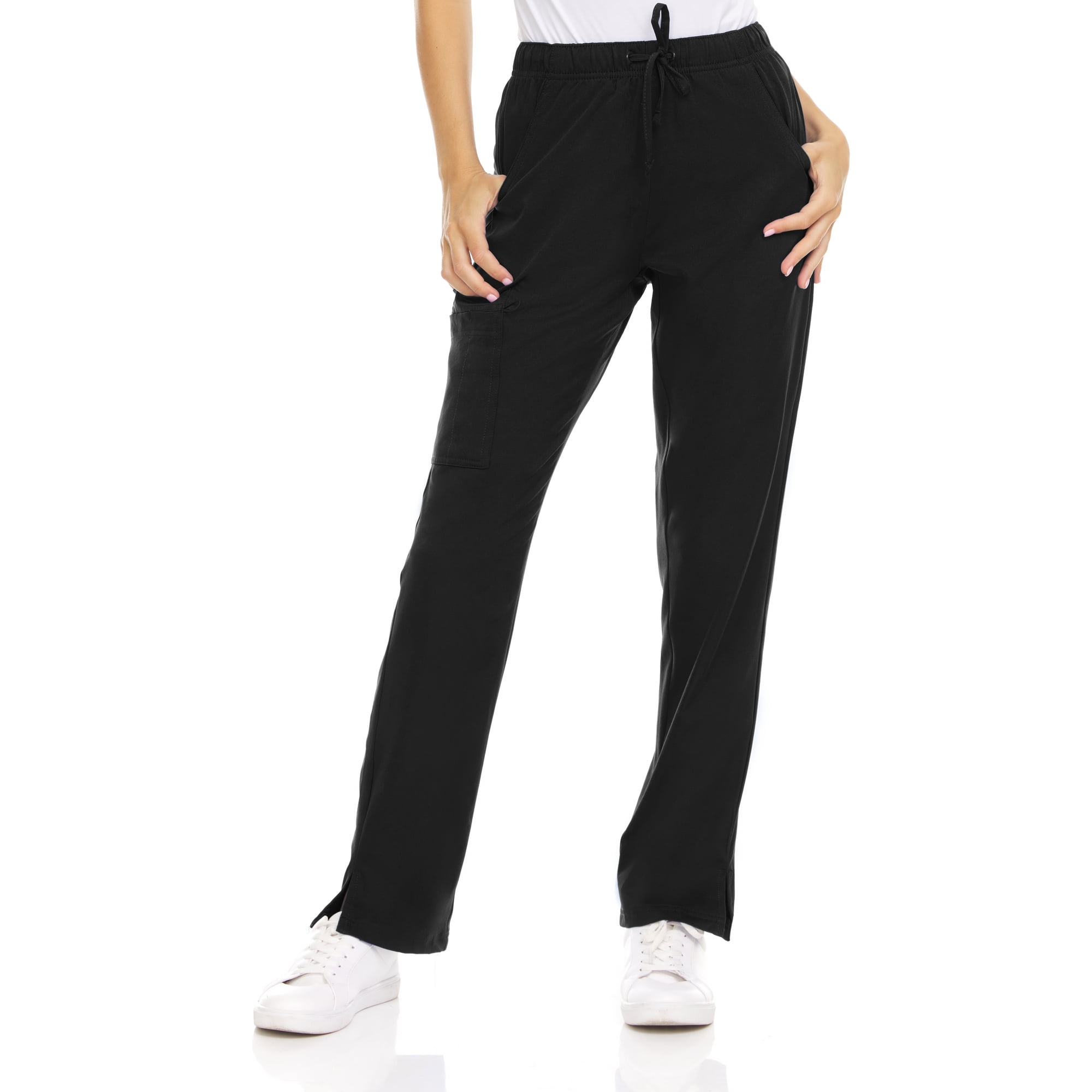 MediChic Women's 6-Pocket Scrub Pants – Cargo Straight Leg, 4-Way Stretch, Anti-Wrinkle, Flex Fabric Scrubs Pant