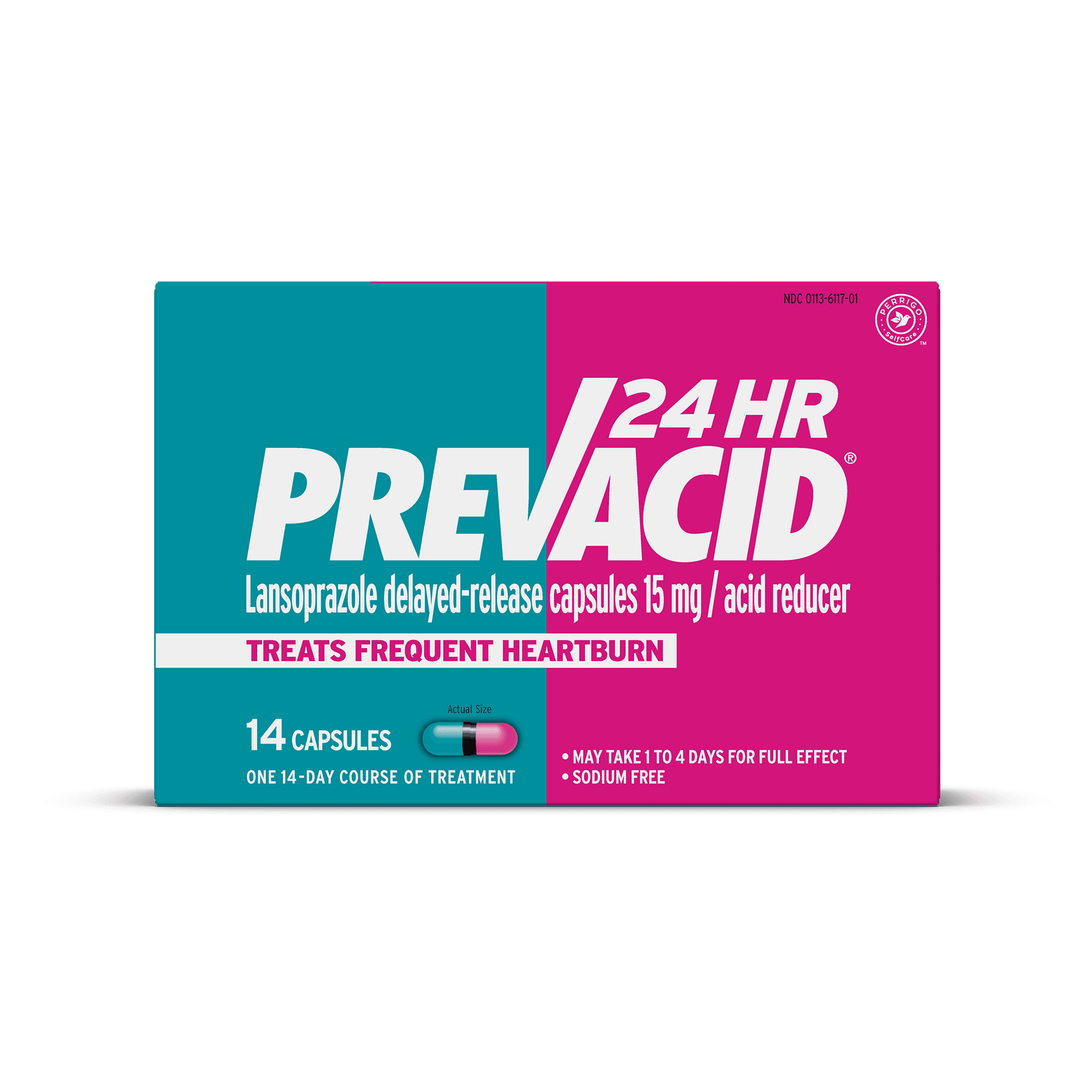 Prevacid 24HR Lansoprazole Delayed-Release Capsules for Heartburn Relief, 15 mg, 14 Count