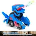 thumbnail image 3 of Toy Cars for Boys 3-6 Year Old Girls with LED Light and Music, Automatic Transforming Dinosaur Car Toys Birthday Gifts for Kids Toddlers, Blue, 3 of 7