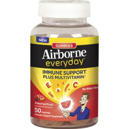 Airborne Tous les jours Immune Support Plus multivitamines gélifiés fruits assortis, 50 ch (Pack de 4)