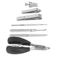 thumbnail image 4 of Ingrown Toenail Kit, 7pcs Stainless Steel Nail Clippers Set Lightweight Beveled Contour PU Leather Stainless Steel Double Spring  For Ingrown Nails, 4 of 8