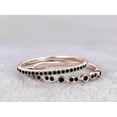thumbnail image 4 of 0.5 Carat 2 pcs Black Diamond Moissanite Wedding Ring Set Stacking Art Deco Wedding Band Ring Set 925 Sterling Silver With 18k Rose Gold Plating, 4 of 5