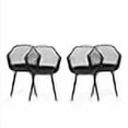 thumbnail image 3 of Christopher Knight Home Chaise de Salle à Manger Extérieure Delia (Ensemble de 4), Noir, 3 of 4