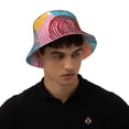 thumbnail image 6 of Kdxio Reflective Bucket Hat - Colorful Wool Balls Print Bucket Hat for Men,Women, 6 of 9