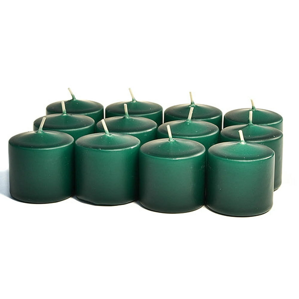 3 Boxes of Unscented Hunter Green Votives 10 Hour Votive Candles Pack 12 per box 1.5 in