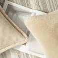 thumbnail image 3 of Phantoscope Deluxe Soft Faux Rabbit Fur Series Decorative Throw Pillow, 18" x 18", Beige, 2 Pack, 3 of 4