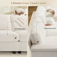thumbnail image 6 of Willayok 153" Oversized U-Shaped Cloud Couch Sectional with Modular Design for Living Room: Comfy Corduroy, Ottoman, USB Port, Cup Holder, Armrest Storage, Side Pocket, Beige White, 6 of 10