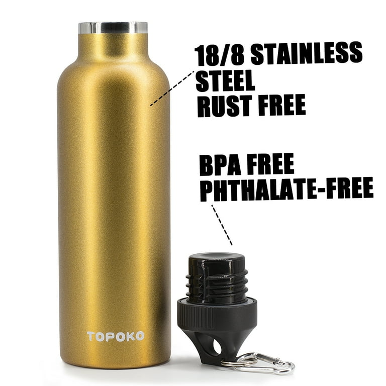 TOPOKO Top Quality Colored Non-Rusty Stainless Steel Vacuum Water Bottle Double Wall Insulated Thermos, Sports Hike Travel, Leak