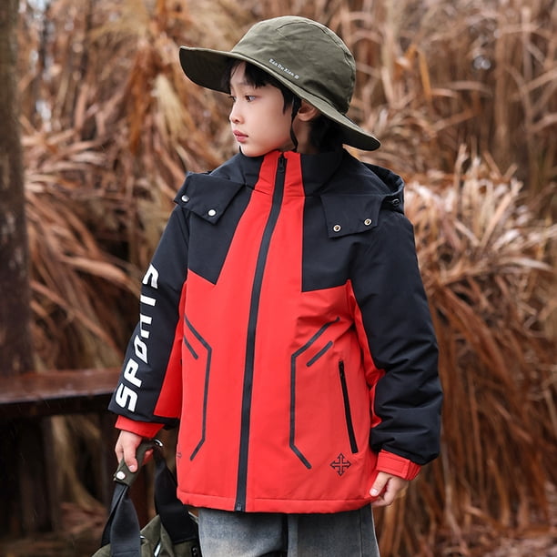 Chaqueta infantil para niños y niñas, conjunto de dos piezas tres en uno de invierno, chaqueta cálida y resistente al viento para exteriores para niños medianos y grandes