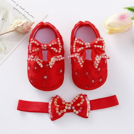 

Baby Girls Princess Shoes Fashion Hair Band Fashion Princess Shoes Lovely Princess Shoes Buckle Design Fashion Bow