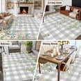 thumbnail image 5 of Area Rug for Living Room, Watercolor Floral Non-Slip Indoor Ex Large Carpet for Bedroom/Dining Room, Spring Flowers Leaves Plants Gray Plaid Washable Low-Profile Floor Runner Rugs - 8 x 10 Ft, 5 of 7