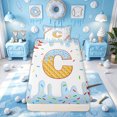 thumbnail image 3 of Meiyoeat Baseball Ice Cream Twin Sheet Sets for Boys Girls, Blue Initial C Letter Bedding, 3 Pieces, 3 of 5