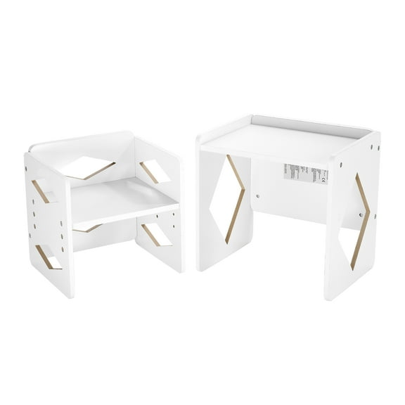 KFFKFF Montessori Transition Table and Chair Set, Wood-crafted Toddler Table and Chair Set for Ages 1-5, Modifiable Height Children's Montessori Chair and Activity Table, Perfect for Reading, Dining