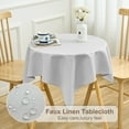 thumbnail image 6 of Inosoo Faux Linen Fabric Square Tablecloth, 52"x52" Stain and Wrinkle Resistant Washable Table Cover, Light Gray, 6 of 12