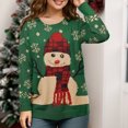 thumbnail image 2 of WEAIXIMIUNG Christmas Snowman Print Pullover Knitted Sweater Top, 2 of 7