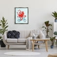thumbnail image 4 of Stupell Industries Red Octopus Tentacles Riding Blue Bike Bicycle Graphic Art Luster Gray Floating Framed Canvas Print Wall Art, Design by Amelie Legault, 4 of 5