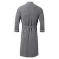 thumbnail image 4 of HBFAGFB Men's Bathrobes Simple Comfortable Pajamas Long Robe Home Clothing with Pockets Grey Size M, 4 of 4