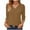 Brown, variant on Chiccall Women's 3/4 Sleeve T-shirts Pleated Front V Neck Basic Pullover Tops