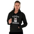 thumbnail image 4 of Llater Losers Nerdy Geeky Cute Llama Unisex Plus Fleece Graphic Hoodie Brisco Brands 4X, 4 of 5