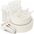 thumbnail image 1 of 250pcs Disposable Plates And Cutlery Set, Compostable Bagasse Tableware Kit Includes 7 Inch & 9 Inch Paper Plates, Compatibleks, Knives And Spoons Com, 1 of 5