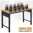 thumbnail image 2 of Rugerasy 47 Inch Heavy-Duty Workbench with Electrical Outlets & 20 Hooks,Industrial Grade Adjustable Work Table with Locking Casters,2000 Lb Load Capacity,Black+Natural, 2 of 7