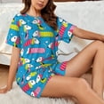thumbnail image 4 of Fotbe Color Dachshund Dog Conjunto de Pijama Estampado para Mujer, 2 Piezas, Ropa de Dormir con Camiseta de Manga Corta y Shorts Suaves-Large, 4 of 6
