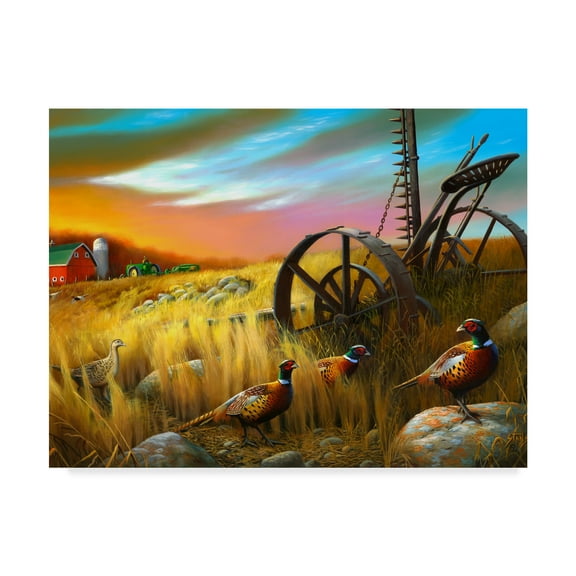 Trademark Fine Art 'Pheasants I' Canvas Art by Leo Stans