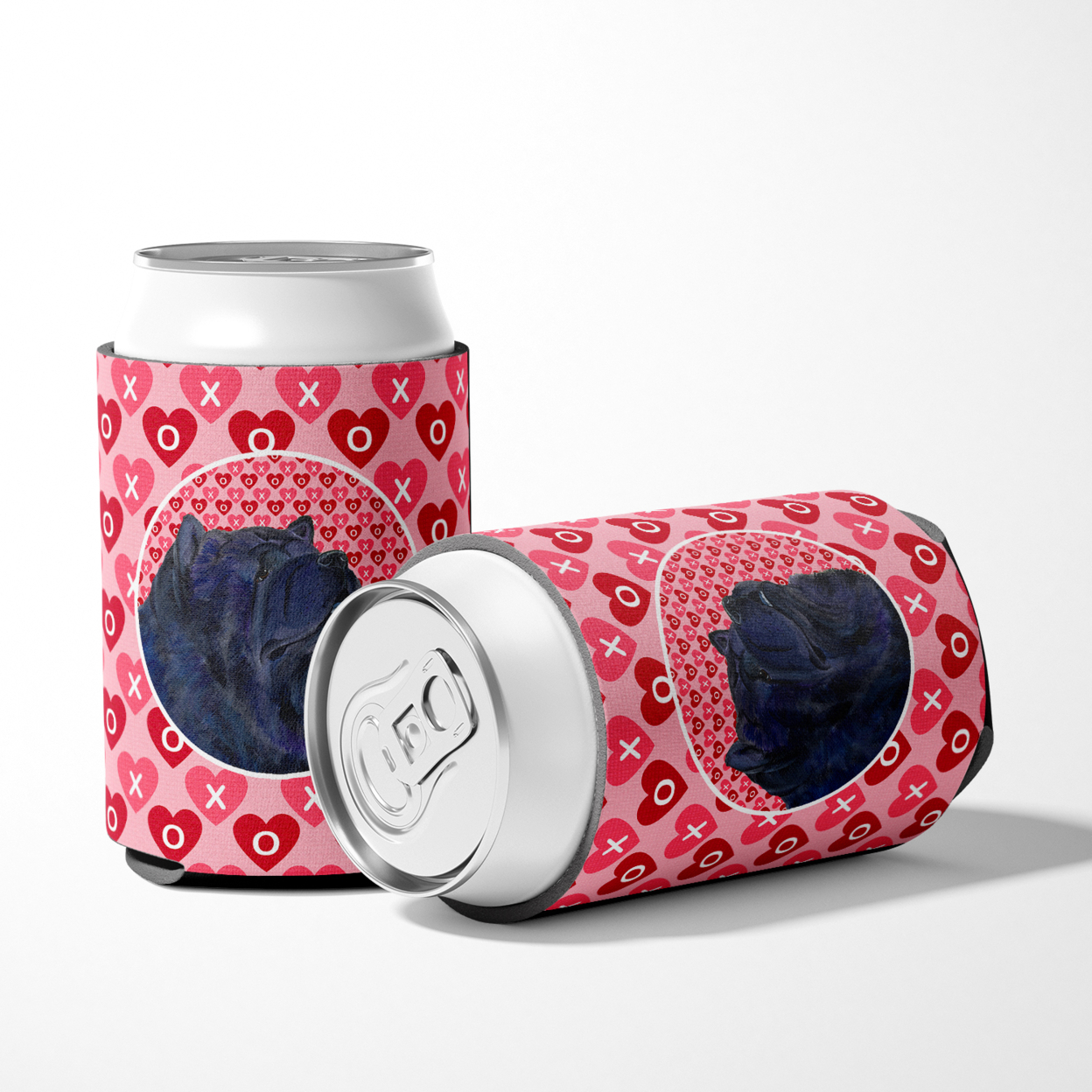 Carolines Treasures SS4501CC Chow Chow Hearts Love and Valentines Day Portrait Can or Bottle Hugger Can Hugger