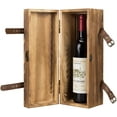 thumbnail image 2 of MyGift Vintage Brown Wood Single Bottle Wine Gift Box with Leatherette Straps, 2 of 5