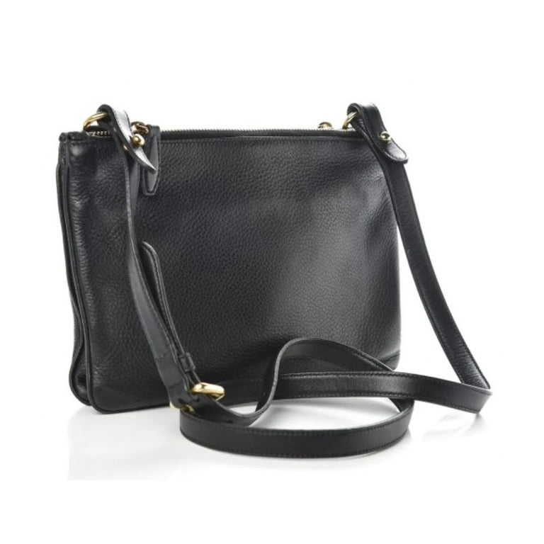 Prada Black Vitello Phenix Leather Double Zip Cross Body Bag 1BH079 – ZAK  BAGS ©️
