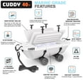 thumbnail image 5 of Cuddy 40 QT Floating Cooler and Dry Storage Vessel with Cuddy Crawler Wheel Kit - White, 5 of 7