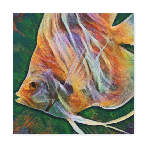 Angelfish Under Waterfall - Canvas