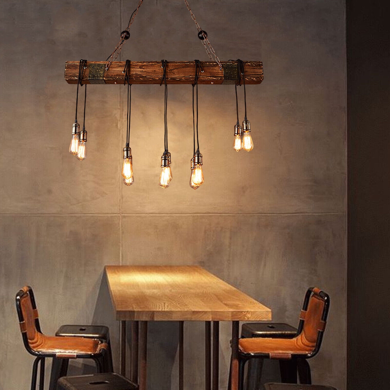 Wooden Beam Light Rustic Farmhouse Chandelier Wooden Pendant Light Fixture