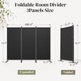 thumbnail image 6 of Jostyle 3 Panel Room Divider, Black Privacy Screen Wall Divider with Opaque Waterproof Polyester Fabric & Reinforced Q195 Steel Frame, Foldable Portable Partition for Office Home Bedroom, 6 of 8