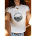 thumbnail image 5 of Michellecmm  Women Short Tops Short Sleeve Crewneck Pattern Print Baby Tees, 5 of 8