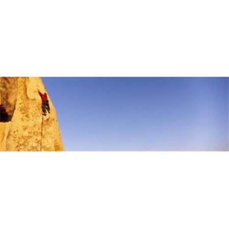 Rear view of a woman climbing a mountain Joshua Tree National Park California USA Poster Print by - 36 x 12